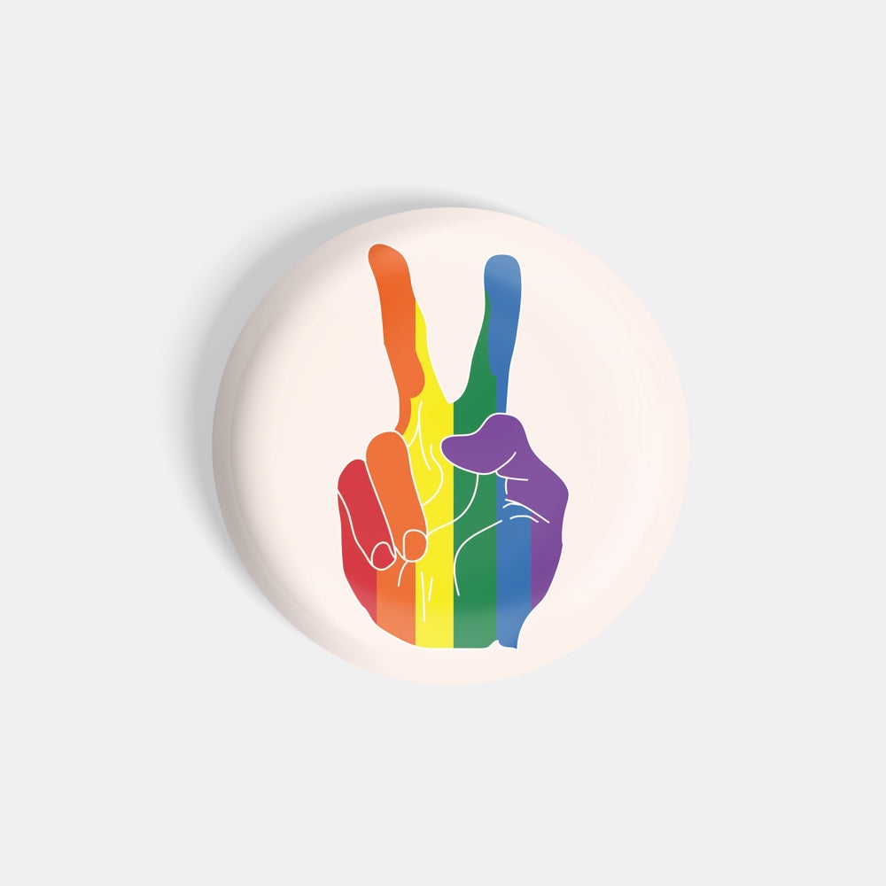 dhcrafts Round Fridge Magnet Pink Color Victory LGBTQ D18 Glossy Finish Design Pack of 1 (58 mm)